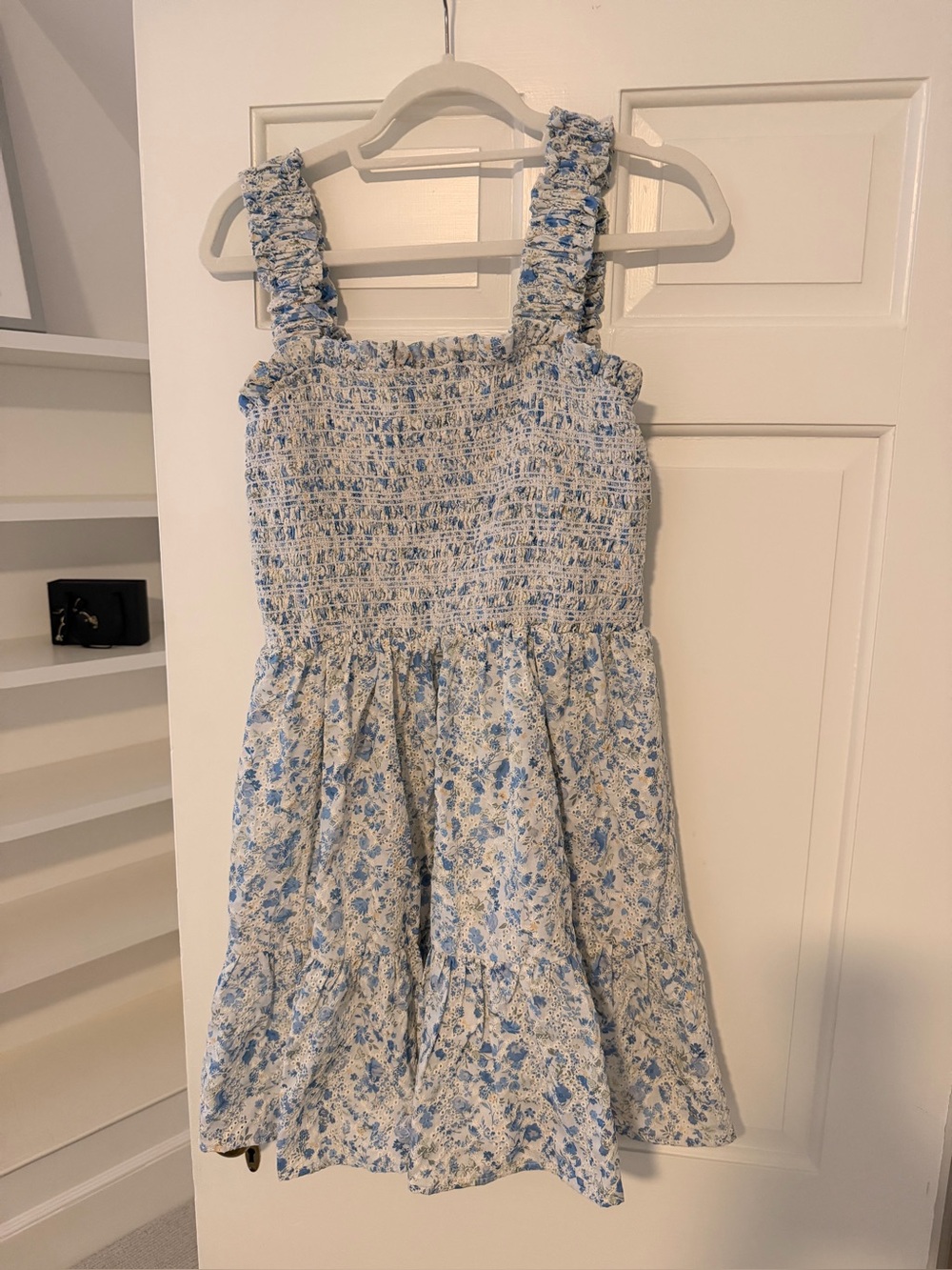 Women’s Blue Floral Smocked Sundress